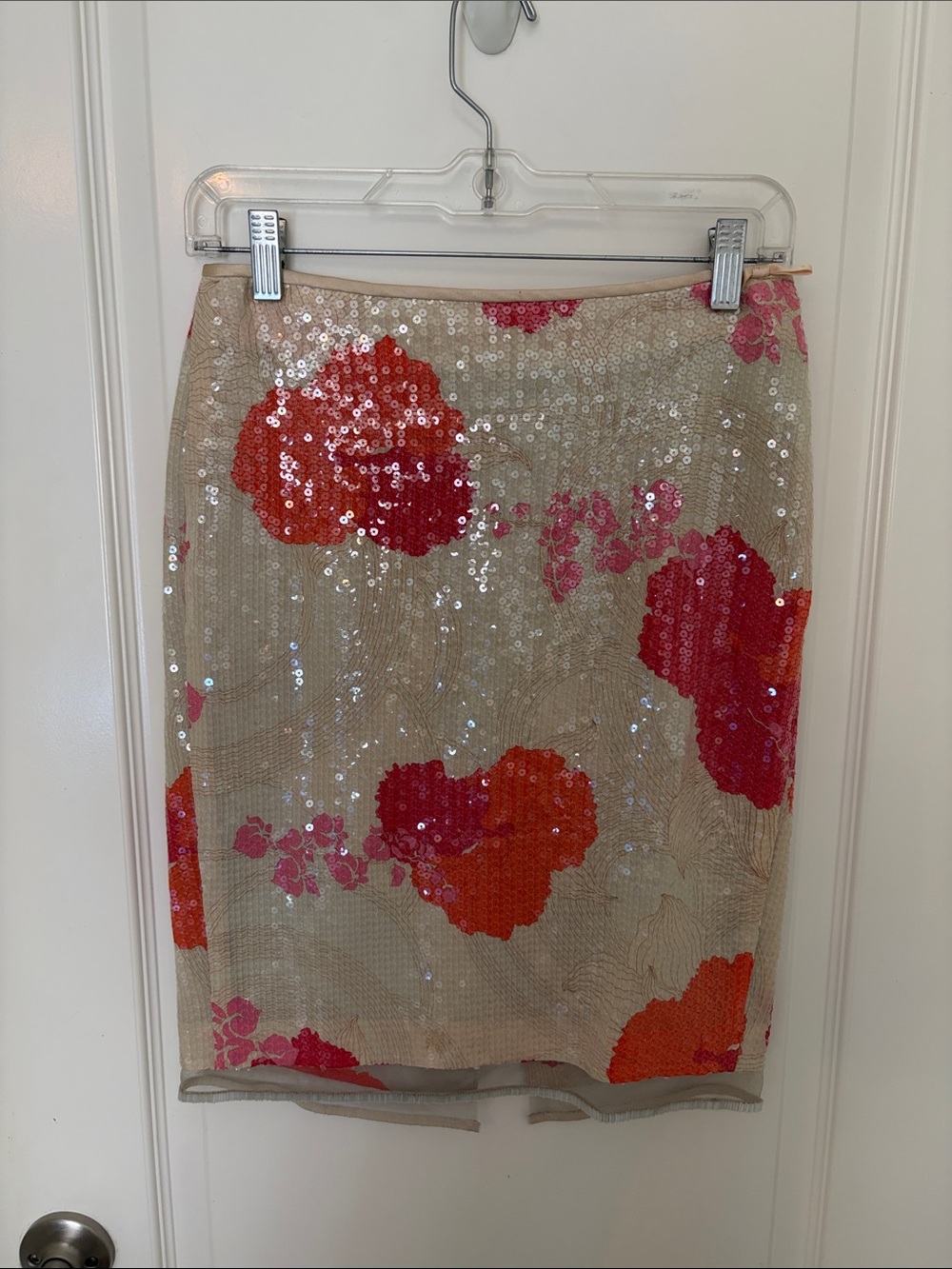 Y & Kei Vintage 2008-Sequin Floral Pencil Skirt